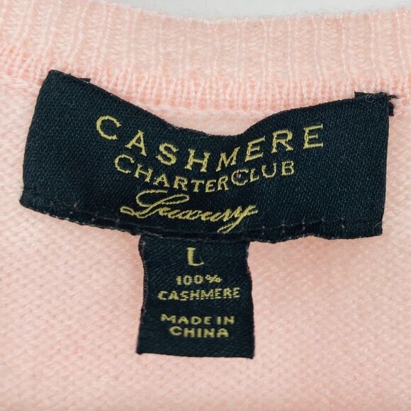 Cashmere Charter Club Luxury Pink Sweater L - Picture 5 of 5
